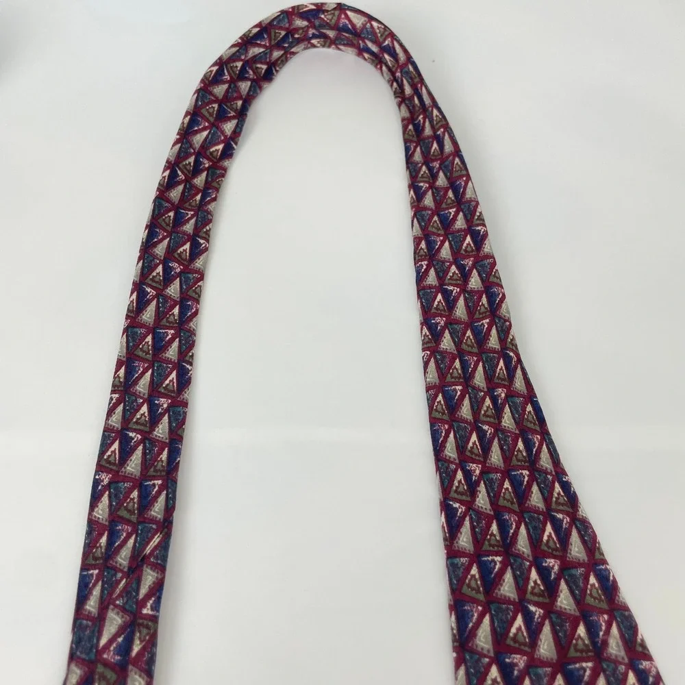 Christian Dior Monsieur Silk Tie Vintage Abstract Triangle Print Geometric Retro